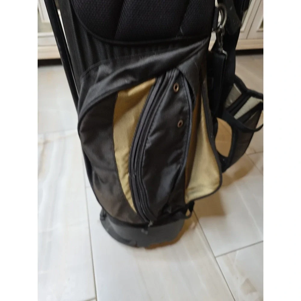 Knight Golf Bag 6-Way Divider Cart Carry Black Padded Shoulder Strap ⛳ Rain Hood